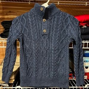 Boys three button collard knit sweater